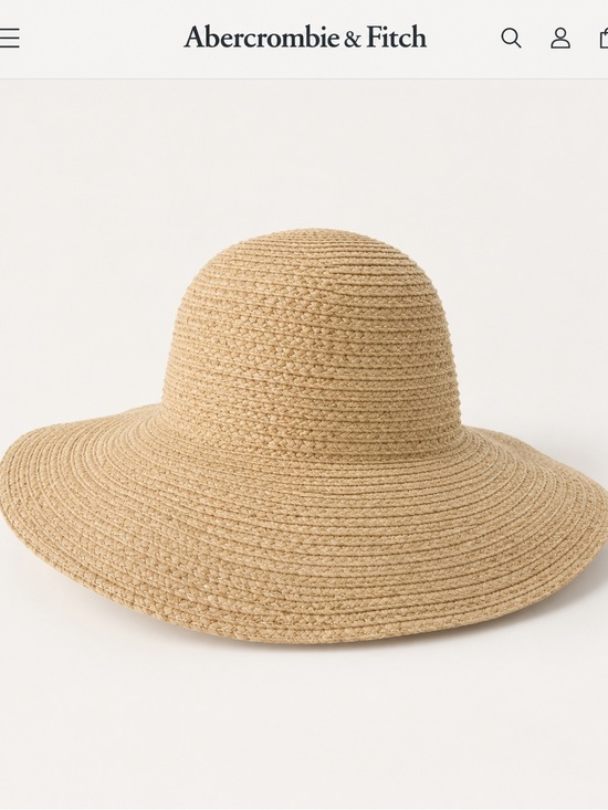 Abercrombie & Fitch Accessories - Abercrombie & Fitch Wide Brim Straw Sun Hat - Beige
